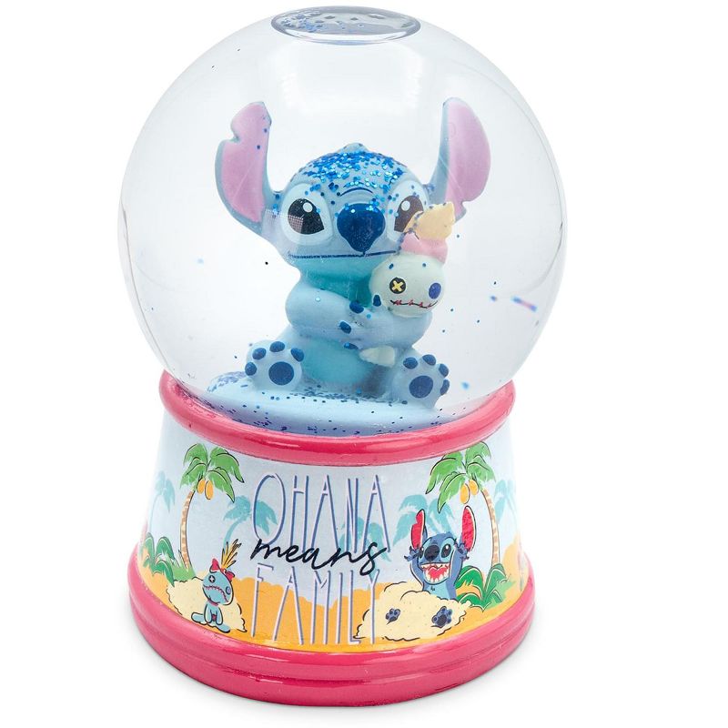 Silver Buffalo Disney Lilo & Stitch Ohana Light-Up Collectible Snow Globe | 6 Inches Tall, 1 of 8