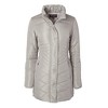 Sportoli Women Longer Length Plush Lined Quilted Winter Puffer Coat Zip-Off Faux Fur Trim Hood - 4 of 4
