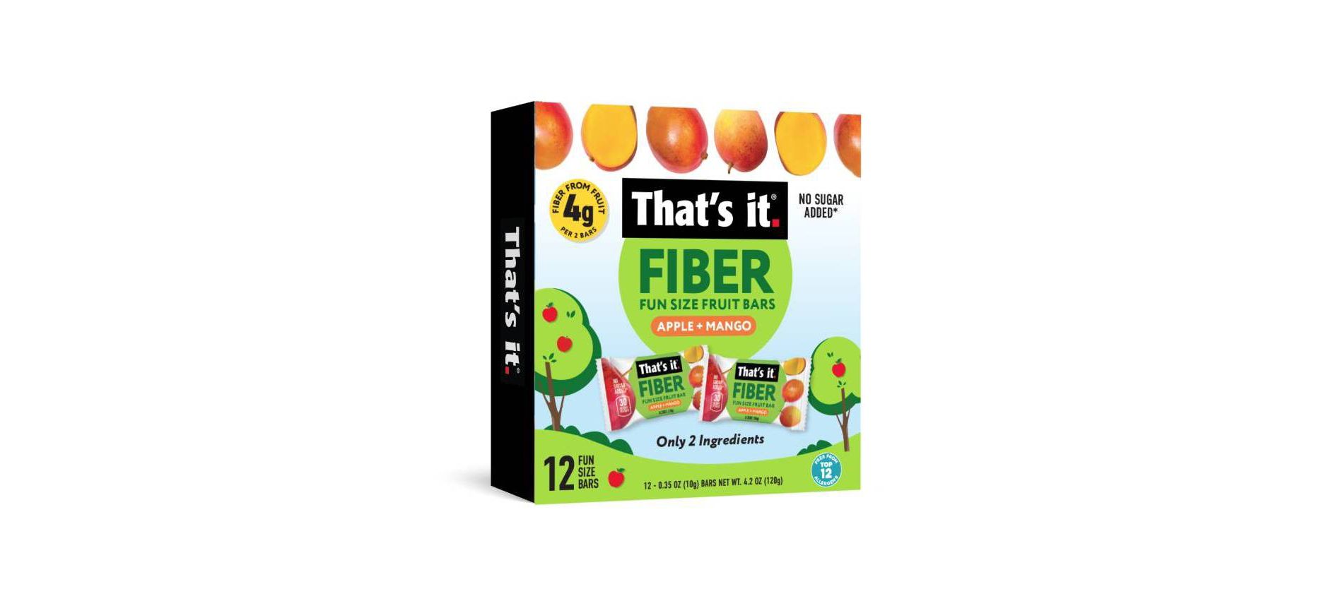 That's It. Fiber Fun Size Apple + Mango Fruit Bars - 0.35oz/12ct
