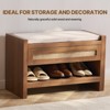 VEVOR Rattan Bench, 30.9" Rattan Shoe Bench, Entryway Bench with Storage Drawer and Linen Seat Cushion, Farmhouse Boho Bench with Hand Woven Rattan - 3 of 4