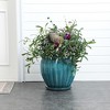 LuxenHome Sea Blue Bowl Round Ceramic Decorative Planter Pot - 4 of 4