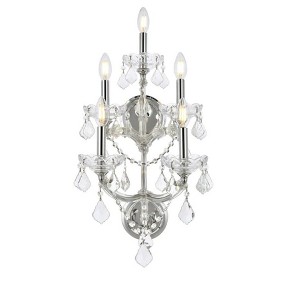 Elegant Lighting Maria Theresa 5 light Chrome Wall Sconce Clear Royal Cut Crystal - 1 of 4