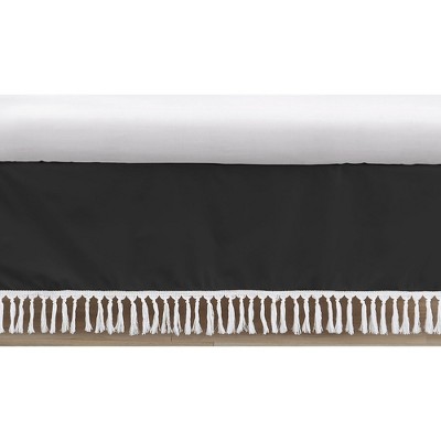 Sweet Jojo Designs Boy or Girl Gender Neutral Unisex Baby Crib Bed Skirt Bohemian Fringe Black and White
