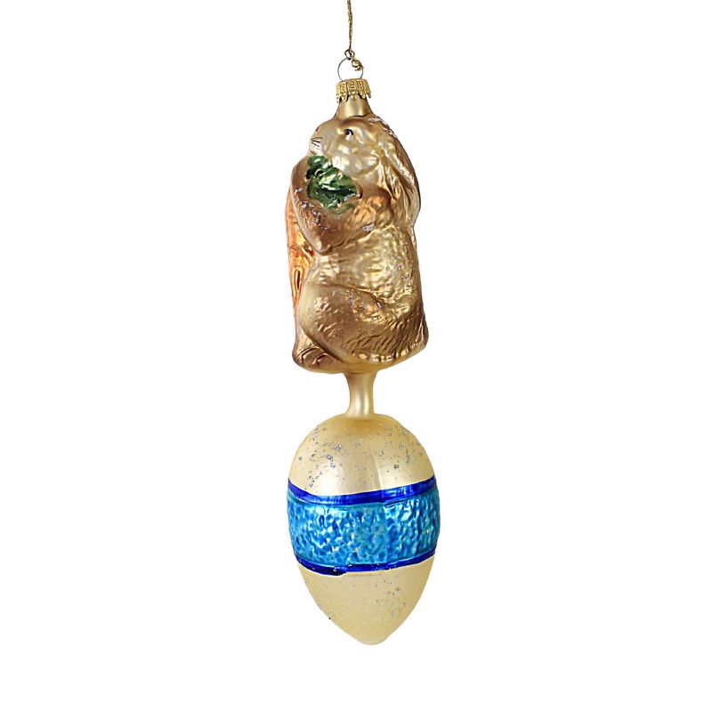 Larry Fraga Designs 7.5 Inch Rabbit On Egg Ornament Easter Spring Tree Ornaments, 3 of 4