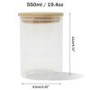 Unique Bargains with Bamboo Lid Decorative Jars Wood Color Clear 1Pc - 3 of 4