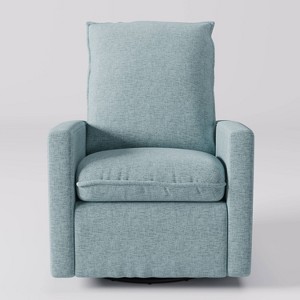 CorLiving Caillie Recliner Chair Light Blue: Upholstered Glider, 360 Swivel, Manual Recline - 1 of 4