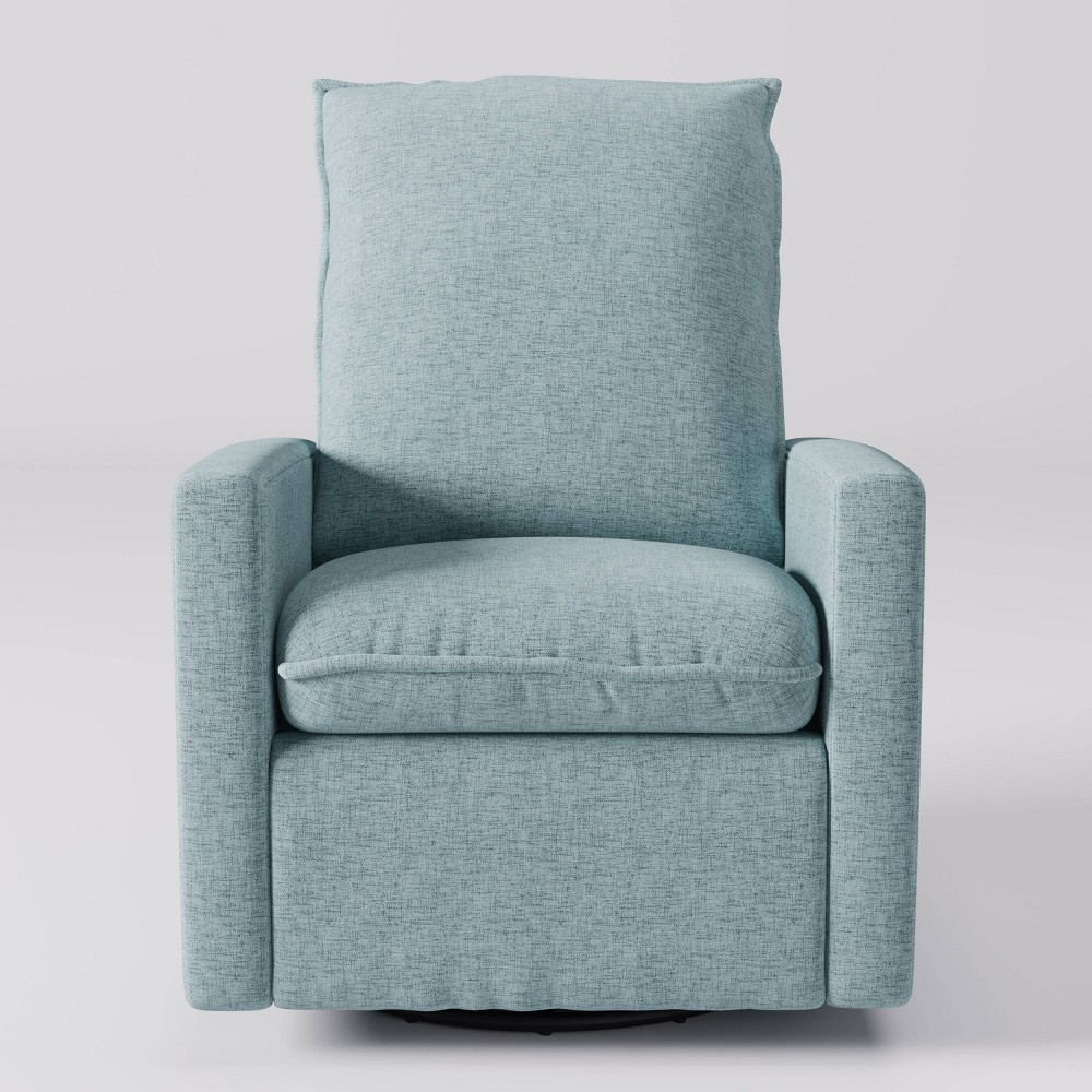 Photos - Sofa CorLiving Caillie Recliner Chair Light Blue 