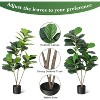 Faux Fiddle Leaf Fig Tree - 4/5/6ft Tall Artificial Ficus Lyrata with Decorative Pot - 4 of 4