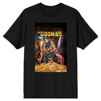 Goonies Treasure Hunters Adventure Artwork Men's Black T-Shirt