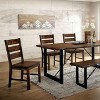 NicBex Set of 2 Dining Chair Industrial Style Solid Wood Chairs Kitchen & Dining Room Furniture,Brown - 4 of 4
