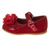 Josmo Baby Girls' Mary Jane Flats with Flower Detail: Non-Slip Soft Sole Newborn Infant Toddler First Walker Crib Dress Shoes - 3 of 4
