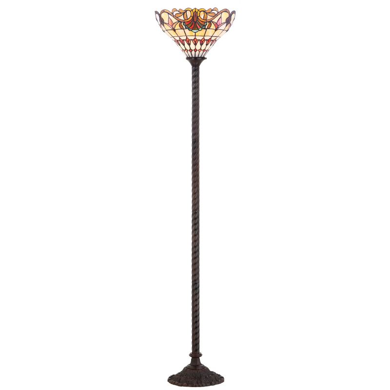 70&#34; Davis Tiffany Style Torchiere Floor Lamp (Includes LED Light Bulb) Bronze - JONATHAN Y, 1 of 6