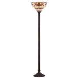 70" Davis Tiffany Style Torchiere Floor Lamp (Includes LED Light Bulb) Bronze - JONATHAN Y