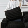 NicBex 126 Inch L-Shaped Corduroy Sectional Sofa with Movable Ottoman,4 Waist Pillows and USB Ports for Living Room,Bedroom,Black - 4 of 4