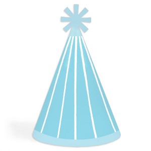 Big Dot of Happiness Blue Stripes - Cone Happy Birthday Party Hats for Kids and Adults - Set of 8 (Standard Size) - 1 of 4