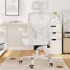 Lirago Mesh Office Chair w/Headrest - Adjustable Lumbar & Flip-Up Armrests, White - 2 of 4