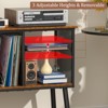 MOEPISY Record Player Stand with Adjustable Divider, Vinyl Storage Holder Up to 200 Albums Retro Brown - 3 of 4
