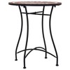 vidaXL Table Brown, black, cream Powder-coated iron, ceramic Medium - 2 of 4