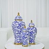NicBex Cylinder Ceramic Vase Home Decor with Blue Pattern, Gold Trim and Removable Lid for Centerpieces for Dining Room, Living Room, Office - 3 of 4