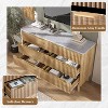 AMERLIFE Fluted Drawer Dresser with Faux Marble Top, Wide Chest of Drawers for Bedroom, Living Room, Hallway, Entryway - 4 of 4