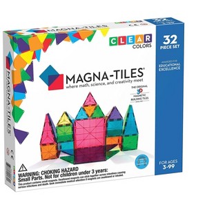 Magna-Tiles 32-Piece Clear Colors Set, Original Magnetic Building Tiles for Creative & Educational Play, Ages 3+ - 1 of 4