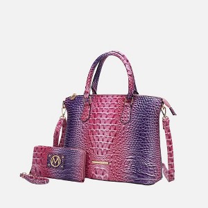 MKF Collection Frankie Gradient Rainbow Women’s Satchel Bag with Matching Wallet by Mia K - 1 of 4
