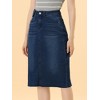 INSPIRE CHIC Women's Casual High Waist Back Slit Short Denim Skirts - 2 of 4