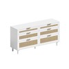 ALEXOUN 59" Rattan Dresser with 6 Drawers,Clothes Storage Cabinet for Bedroom, Metal Handle & Wood Legs for Hallway, Living Room, Bedroom - 3 of 4