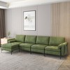 Costway Modular L-shaped Sectional Sofa w/ Reversible Chaise & 4 USB Ports Army Green - 2 of 4