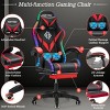 Hoffree Upholstered Massage Gaming Chair Ergonomic Office PC Chair with Bluetooth Speaker & RGB Light - 4 of 4