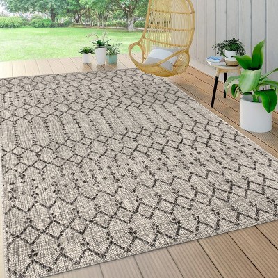 JONATHAN Y Ourika Moroccan Geometric Textured Weave Indoor/Outdoor Area Rug