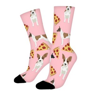 Rat Terrier Dog Women Printed Crew Socks Funny Funky Socks Soft Polyester Novelty Gifts for Artists Men - 1 of 1