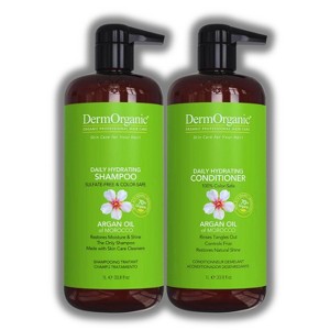 DermOrganic Daily Hydrating Shampoo & Conditioner (33.8 oz) Duo Set - Sulfate-Free & Color-Safe for Dry, Damaged Hair | Restores Strength & Shine - 1 of 2