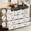 9-Drawer Dresser for Bedroom, 47" Wide Dressers Wood Vintage Chest of Drawers with Natural Texture and Vintage Gold Floral Handles - 4 of 4