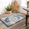 2x3 Vintage Rug Non Slip - Floral Doormat for Front Door, Kitchen, Bedroom (Blue) - 2 of 4