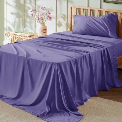 Twin Sheets Set - 3 Pieces Soft Twin Bed Sheets - Breathable & Cooling - Hotel Luxury - Easy Care Polyester Microfiber Bedding for Women, Men, Iolite