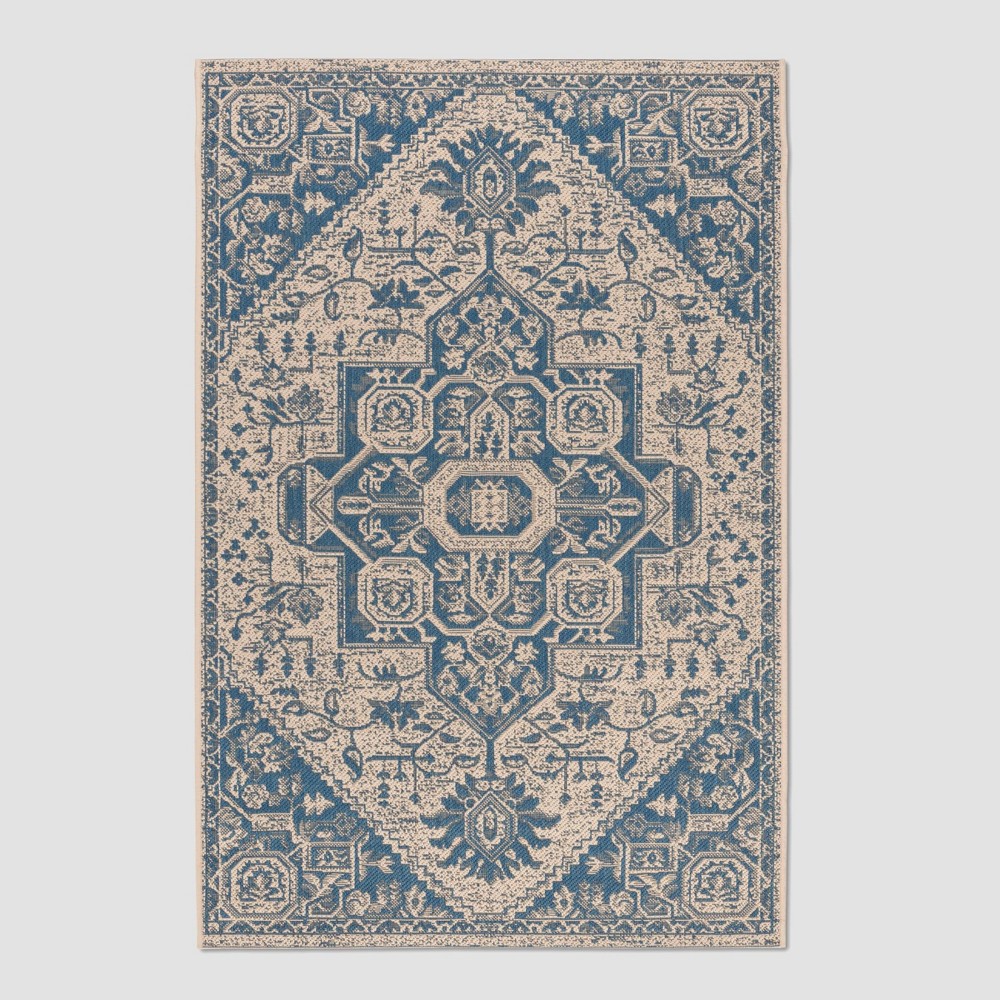 3'X5' Milda Outdoor Rug Blue/Cream - Safavieh