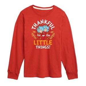 Boys' - Dr. Seuss - Thanksgiving Is A Family Thing Long Sleeve Graphic T-Shirt - 1 of 4