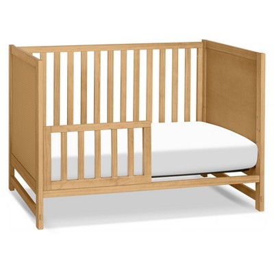 Honey Oak 3-in-1 Convertible Crib with Pressed Cane Detailing