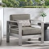 Coolbibila-Patio Dining Chairs, Patio Chair With Arm And Metal Frame,  Upholstered Club Chairs, Upscale Outdoor Lounge - 2 of 4
