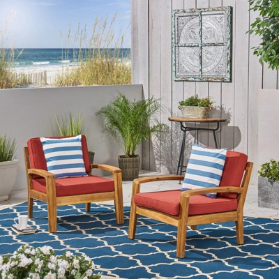 Sapphtopaz Outdoor Dining Chairs Modern Outdoor Patio Chairs with Wood Frame, Cushions for Garden, Balcony