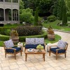 ARDEN Outdoor Loveseat Cushion Set, 48 x 24, Water repellent, Fade Resistant, Cushion Set for Couch, Bench, and Swing 48 x 24, Clark Blue - 3 of 4