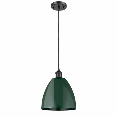 Plymouth Dome - 1 Light Cord Hung Mini Pendant In Industrial Style-12.88 Inches Tall and 9 Inches Wide