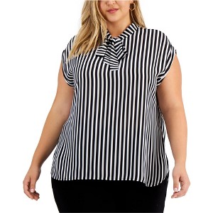 bar III Womens Neck Tie Stripe Halter Blouse Top - 1 of 1