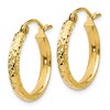 Black Bow Jewelry 2.8mm, 14k Yellow Gold Diamond-cut Hoops, 18mm (11/16 Inch) - 2 of 4