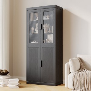Home Tidying Magic Weapon: Glass - Door Storage Cabinet, Stylish, Elegant And Practical, With Large - Capacity And Beautiful Storage. - 1 of 4
