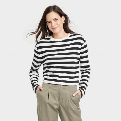 Women's Boxy Long Sleeve T-shirt - A New Day™ : Target