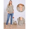 INSPIRE CHIC Women's V Neck Long Sleeves Ruffled Casual Smocked Tunic Tops - 2 of 4