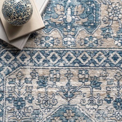 Westlyn Blue Medallion 4' x 6' Synthetic Area Rug