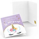 Big Dot of Happiness Rainbow Unicorn - Magical Unicorn Baby Shower or Birthday Party Thank You Cards (8 count)